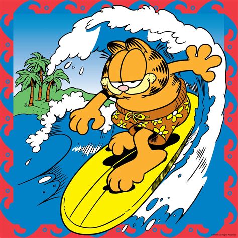 Marmont Hill Surfing Garfield Painting Print On Wrapped Canvas