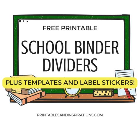 Free Printable School Binder Dividers And Cute Label Stickers