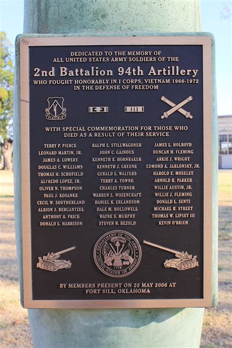 2nd Battalion 94th Artillery Plaque Taken August 13th 20 Flickr