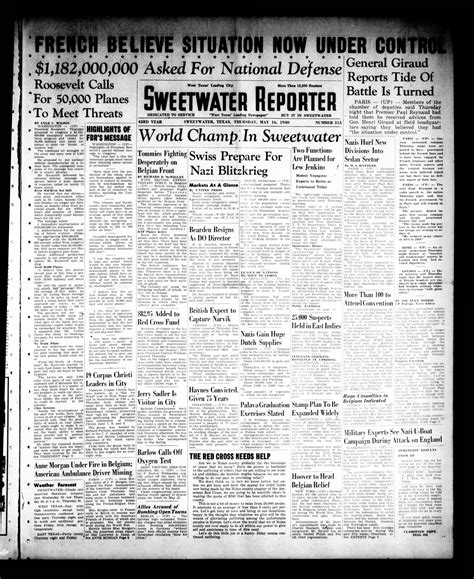 Sweetwater Reporter (Sweetwater, Tex.), Vol. 43, No. 316, Ed. 1
