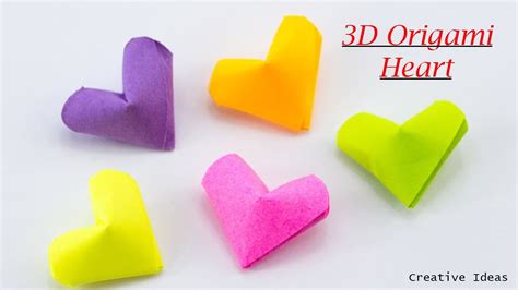 How To Make 3d Heart Origami Easy 3d Heart Origami 3d Paper Heart
