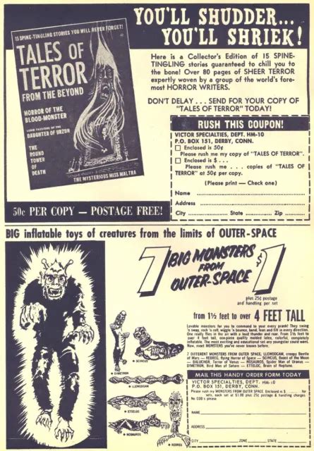 Vintage Classic Horror Universal Monster Toy Show Ads 8x10 Photo
