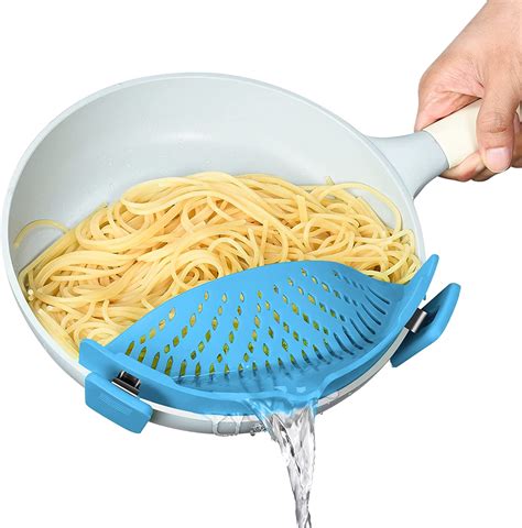 Hervimo Pasta Strainer Clip On Strainer For Pots Pan Silicone Food