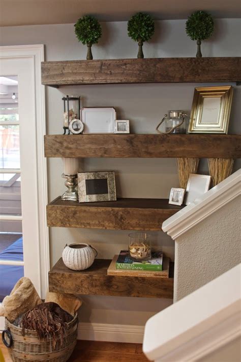 This design idea for floating shelves can be incorporated in a place where the door between two rooms is very wide. Simple DIY: Floating Shelves Tutorial + Decor Ideas ...