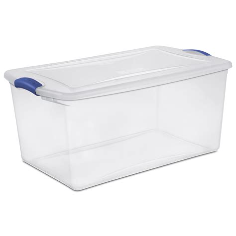 Large Plastic Storage Tote Container Clear Stackable Box 6 Set With Lid