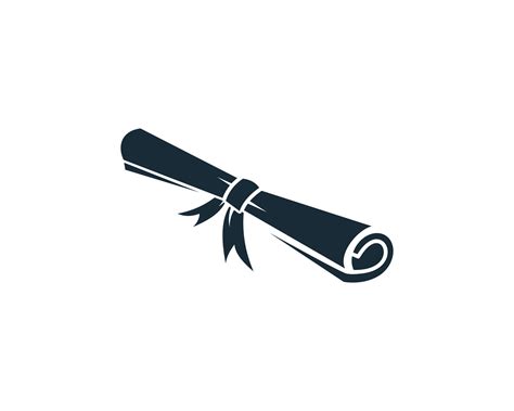 Scroll Paper Graduation Certification Icon Vector Logo Template