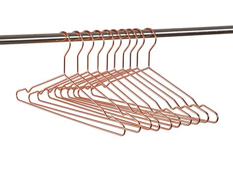 Amber Home 5pcs 43cm Shiny Rose Gold Copper Wire Metal Hangers Strong