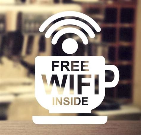 Free Wifi Inside Vinyl Window Sticker 4 Decal Shop Salon Etsy Cafe