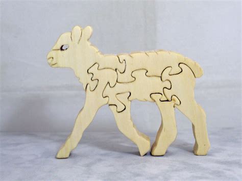 Free Standing Puzzles Lamb And Playful Puppy Bragging Rights