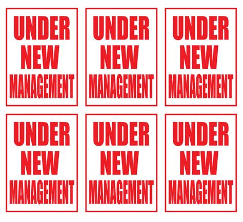 Under New Management Store Window Display Paper Signs 18w X 24h