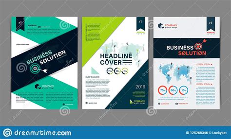 Set Of Simple Business Flyer Brochure Flat Design Template A4 Cover
