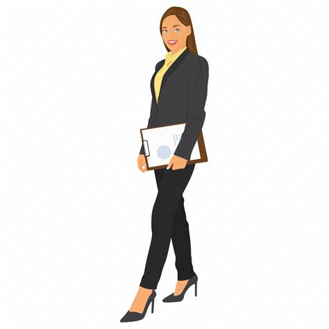 Business Woman Business Woman Avatar Business Woman Holding Clipboard