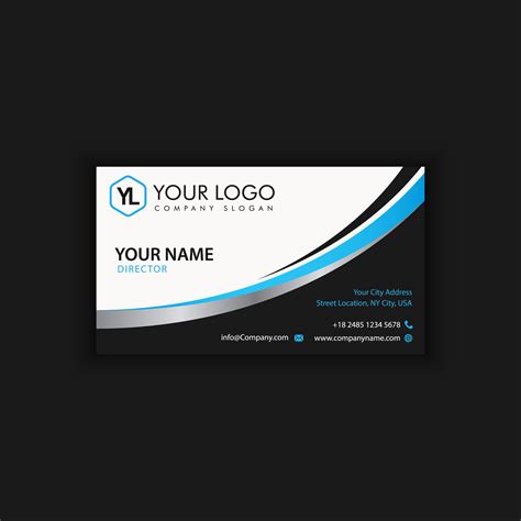 Modern Creative And Clean Business Card Template With Blue Dark 598657