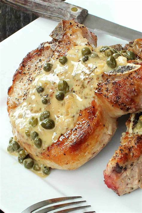 Transfer the pork chops to a plate and pour any pan juices over the top (or reserve for making a pan sauce or gravy). Seared Pork Chops in Caper Sauce Recipe | How To Feed a Loon