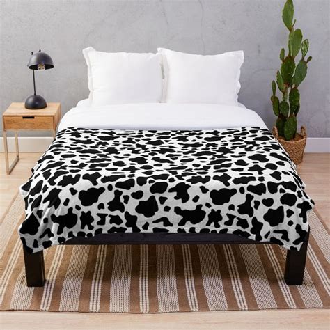 Black And White Cow Print Throw Blanket By Koovox Cowhide Throw