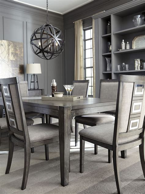 Find a kitchen table set in styles that fit your space perfectly. Chadoni Gray Rectangular Extendable Dining Table from ...