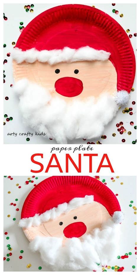 Santa Paper Plate Craft For Kids To Make