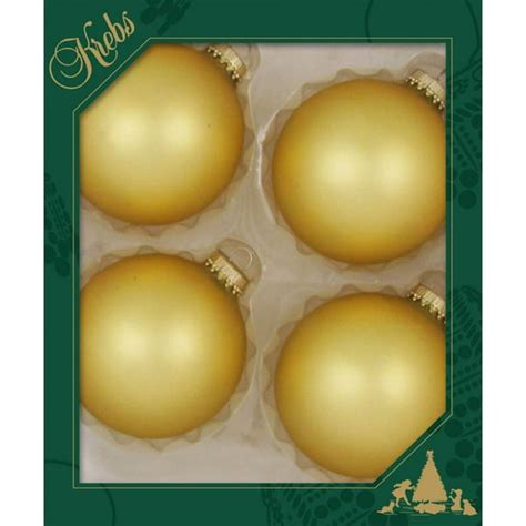 4ct Gold Matte Glass Christmas Ball Ornaments 3 25 80mm