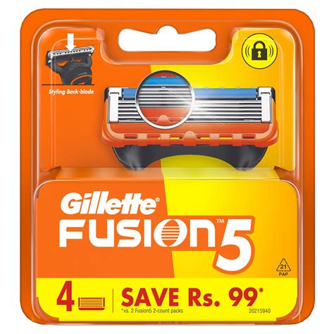 buy gillette fusion manual blades for men with styling back blade 4 count for perfect shave