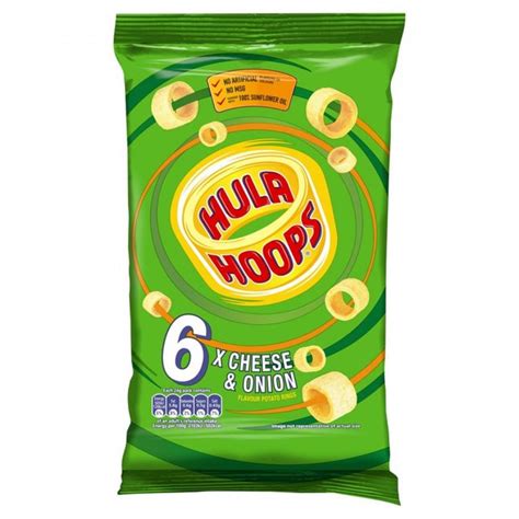 Hula Hoops Cheese And Onion Flavour 24g X 6 Approved Food