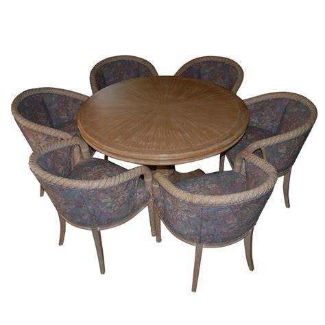 Unique Dining Or Game Table With 6 Chairs At 1stdibs