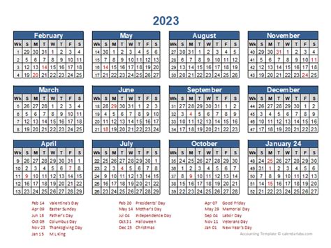 2023 Retail Calendar Printable Template Calendar