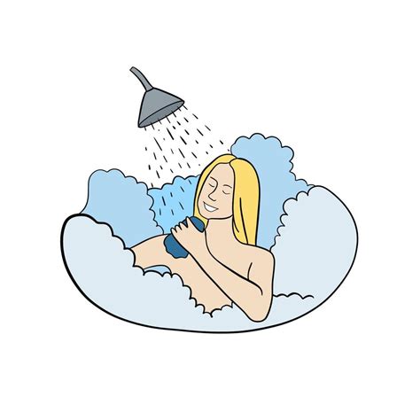 Girl Showering Vector Art Icons And Graphics For Free Download
