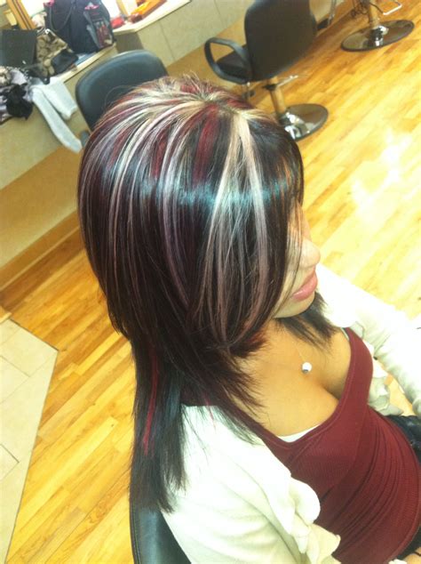 Blonde and brown hair with purple highlights. Pink purple blonde highlighted hair #haiirbymare | Hair ...