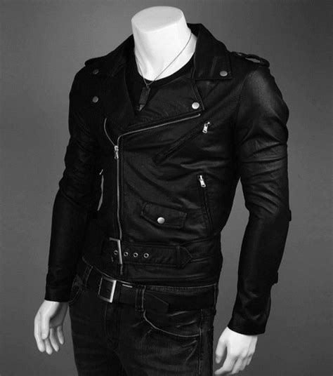 Black - Faux Leather Jacket for Men in 2021 | Leather jacket men, Leather jacket, Leather jacket ...
