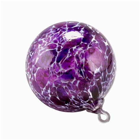 Hand Blown Glass Ornament Purple White Powder Suncatcher Etsy