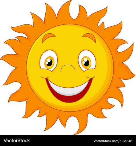 Happy Cartoon Sun Royalty Free Vector Image Vectorstock