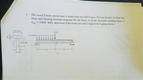 Solved 3 The Wood T Beam Shown Here Is Made From Two 2000