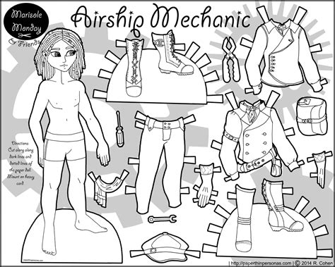 Marcus As Steampunk Airship Mechanic • Paper Thin Personas Paper