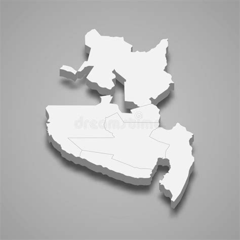 3d Isometric Map Of Soccsksargen Is A Region Of Philippines Stock