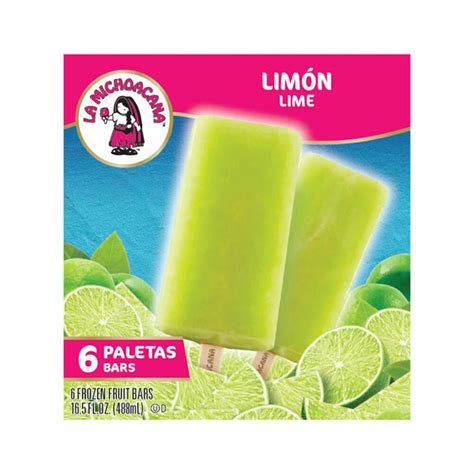 La Michoacana Lime Frozen Fruit Bars Popsicles Paletas 165 Fl Oz