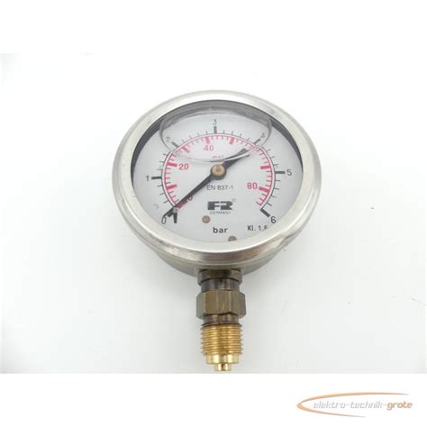 R Germany Kl 16 En 837 1 Hydraulic Pressure Gauge 0 6 Bar 1899