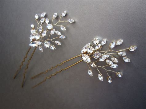 Premium European Crystal Hair Pins Bridal Crystal Hair Pins Wedding Hair Pins Crystal Floral