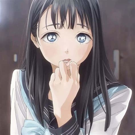 Download Anime Girl With Black Fringe Hair Profile Picture 1080 X 1080