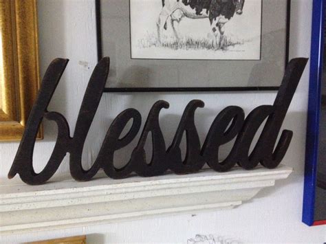 Blessed Sign Words Handpainted Wood Plaque Shabby Chic Antiqued And Aged 30 Custom Colors