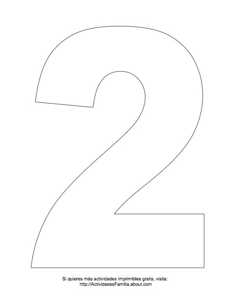 Números Para Imprimir Y Colorear Numero 2 Para Imprimir Numero Para