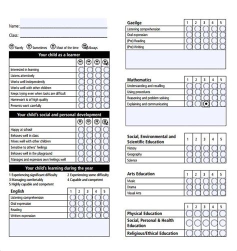 Report Card Template Pdf 11 Professional Templates Professional