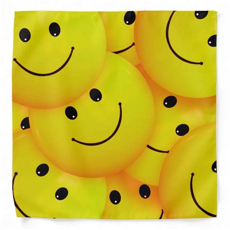 Fun Cool Happy Yellow Faces Bandana In 2021 Smiley Face