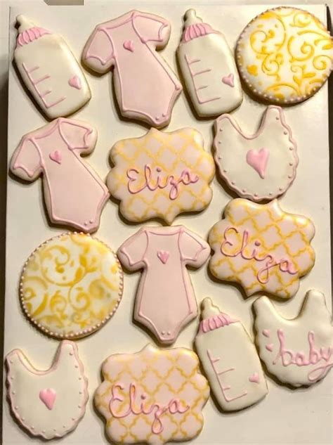 Homemade Custom Sugar Cookies Baby Shower Pink Gold Can Etsy