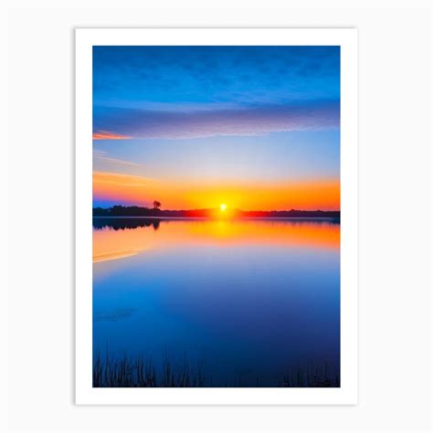 Sunrise Over Lake Waterscape Photography 3 Art Print By Hydro Hues Fy