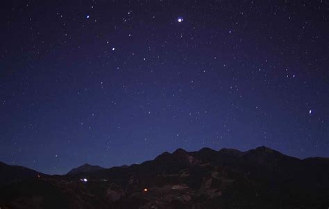 Wallpaper Sky Stars Night Clear Mountains Views Images For Desktop