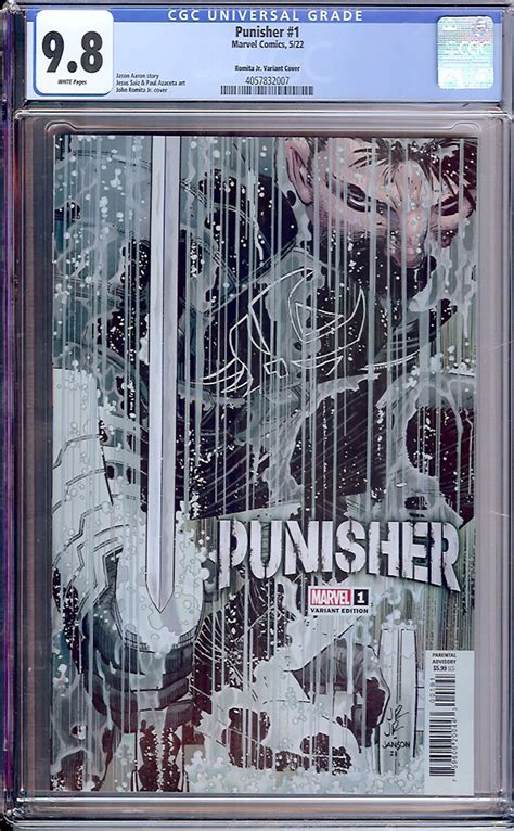 Punisher 1 Cgc 98 W Romita Jr Variant Cover Auction Pedigree