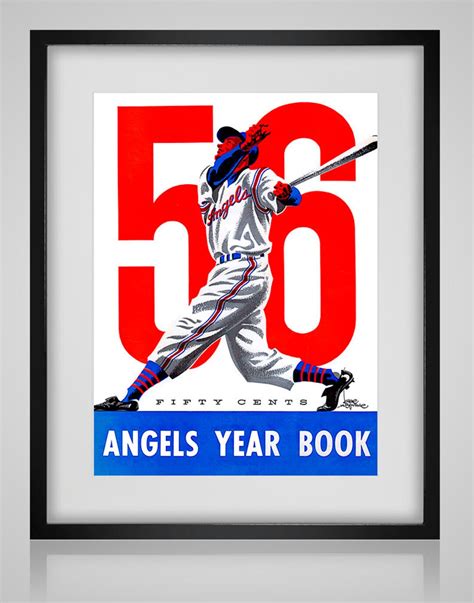 1956 Vintage Los Angeles Angels Yearbook Cover Digital Etsy