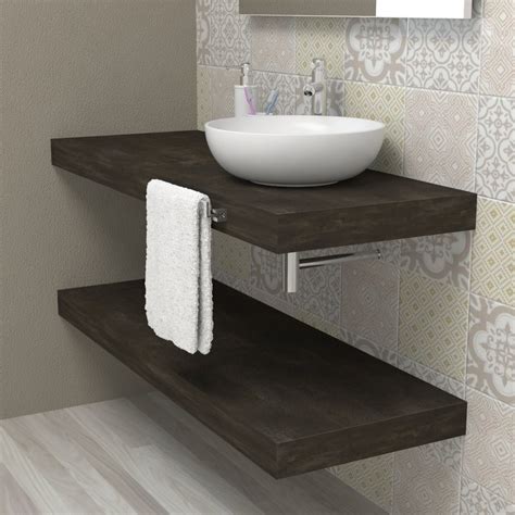 Dal legno al marmo, dal cemento ai materiali compositi. Mensola lavabo bagno - top mensolone legno Vulcanic