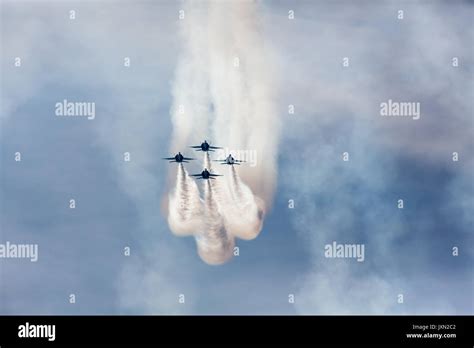 Airshow missing man formation during Fleet Week in San Francisco Bay