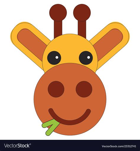 Head Of A Giraffe In Cartoon Flat Style Royalty Free Vector